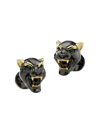 CUFFLINKS, INC MEN'S OX AND BULL TRADING CO. BLACK PANTHER STERLING SILVER EMBELLISHED CUFFLINKS