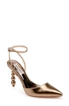 Badgley Mischka Women's Indie Ii Ankle Strap Embellished High Heel Pumps In Bronze Leather