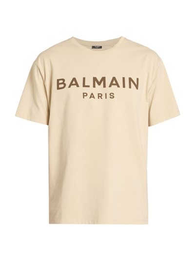 Balmain Cotton Logo T-shirt In Cream
