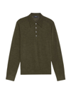 Theory Regal Merino Polo Sweater In Uniform Melange