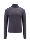 SAINT LAURENT WOOL BLEND SWEATER WITH MONOGRAM EMBROIDERY