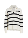 SAKS FIFTH AVENUE WOMEN'S COLLECTION STRIPE WOOL-BLEND POLO SWEATER