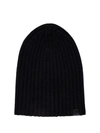 TOM FORD BLACK RIBBED CASHMERE KNIT BEANIE