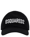 Dsquared2 Black Fabric-covered Cap With Adjustable Strap And Embroidered Logo In Black