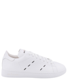 Kiton Embroidered Full-grain Leather Sneakers In White