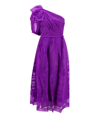 Ulla Johnson Artemis Organza Midi Dress In Violet