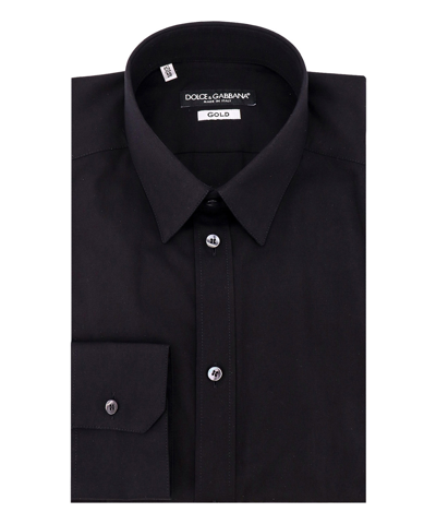 Dolce & Gabbana Gold Shirt In Black