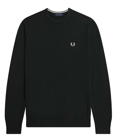 Fred Perry Logo-detail Knitted Sweater In Black