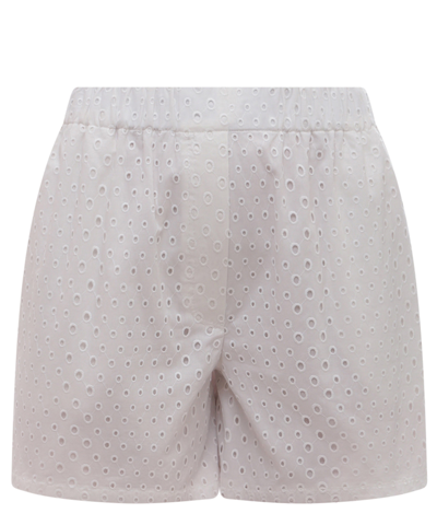 Kenzo Embroidered Cotton Shorts In White