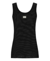 Dolce & Gabbana Logo-plaque U-neck Tank Top In Black