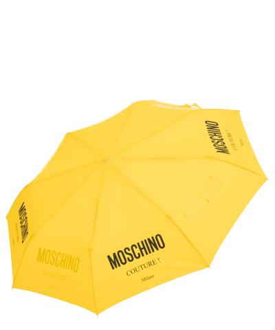 Moschino Openclose Logo Couture Umbrella In Yellow
