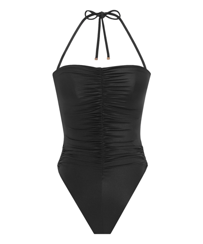 Saint Laurent Jersey Onepiece Swimsuit In Black