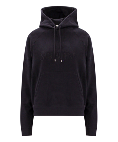 Saint Laurent Hoodie In Black