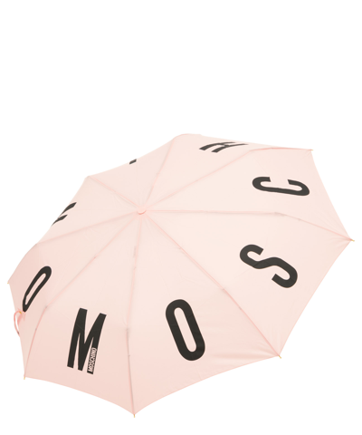 Moschino Openclose M Logo Umbrella In Pink