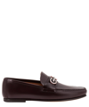 Ferragamo Burgundy Galileo Loafers In Brown