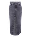 3x1 Charlotte Denim Maxi Skirt In Grey