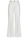 GIAMBATTISTA VALLI CROPPED WIDE-LEG IVORY STRETCH COTTON DENIM JEANS