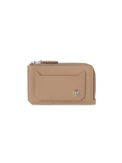 Ralph Lauren Women's Box Zip Leather Card Case In Taupe