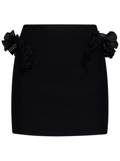 Nensi Dojaka Ruched Viscose Jersey Mini Skirt In Black