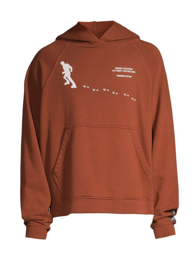 Reese Cooper Men's Desire Paths Walking Graphic Hoodie In Burnt Orange