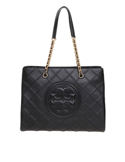 Tory Burch Shopping Fleming In Quilted Leather In Black