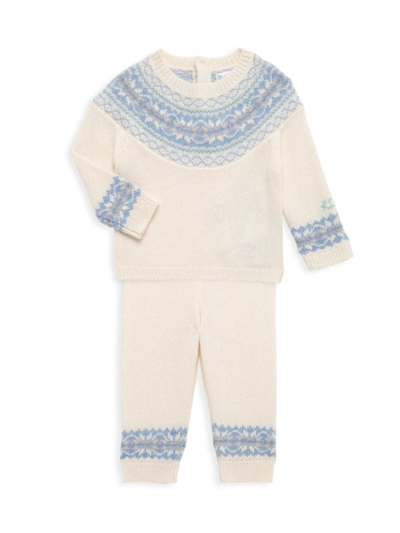 Polo Ralph Lauren Baby Boy's Fair Isle Knit Sweater & Pants Set In Cream