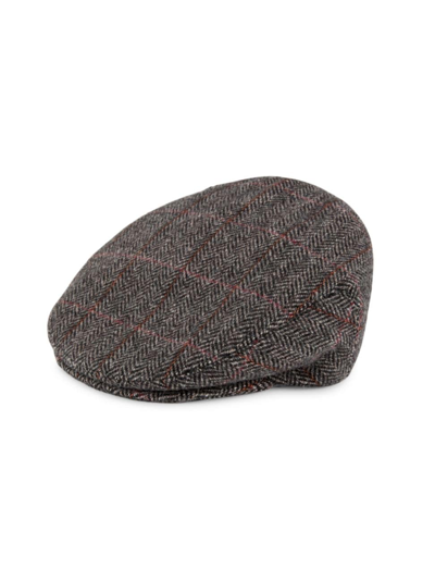 Saks Fifth Avenue Men's Collection Plaid Wool Flat Cap In Anemone