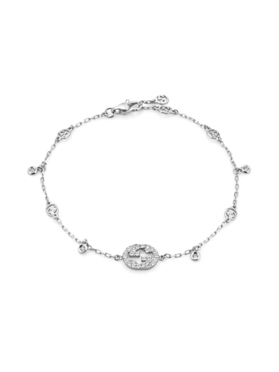 Gucci Interlocking G Diamond Bracelet In White