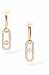 Messika Move Link Diamond Drop Earrings In Yellow Gold