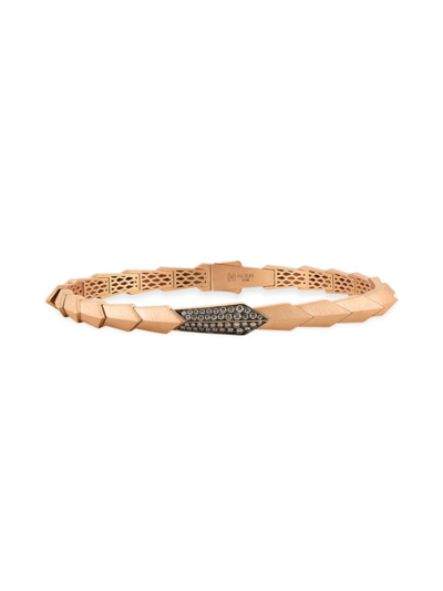 Molu Women's Guard Of Men 18k Rose Gold & 0.26 Tcw Brown Diamond Bracelet