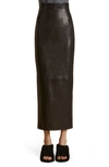 KHAITE LOXLEY FITTED LEATHER SKIRT