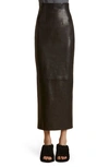 Khaite Black 'the Loxley' Leather Maxi Skirt In Black