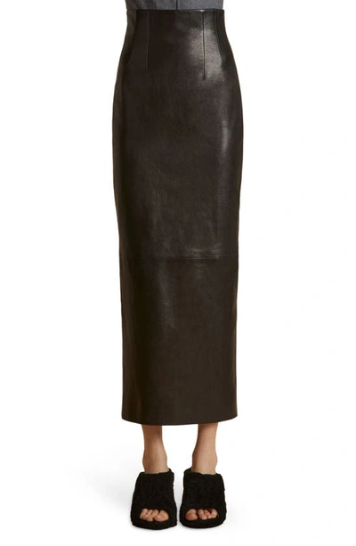 Khaite Black 'the Loxley' Leather Maxi Skirt