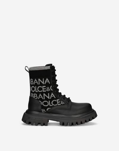 Dolce & Gabbana Calfskin Ankle Boots In Multicolor