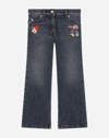 DOLCE & GABBANA 5-POCKET DENIM PANTS WITH EMBROIDERY