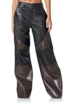 AFRM FLYNN WIDE LEG BLOCKED FAUX LEATHER trousers