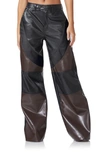 AFRM FLYNN WIDE LEG BLOCKED FAUX LEATHER PANTS