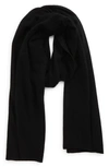 Vince Boiled Cashmere Knit Scarf In Black