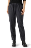 Eileen Fisher Missy Flannel Tapered Ankle Pants In Charcoal