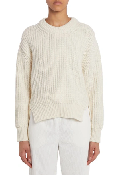 Moncler Ribbed Wool Sweater In White