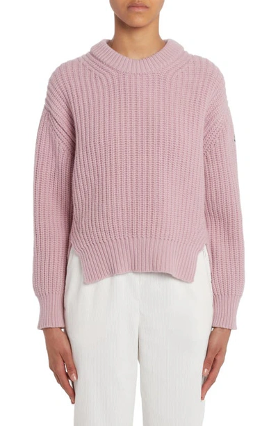 Moncler Logo-patch Wool Jumper In Pink