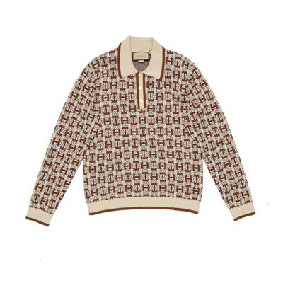 Gucci Horsebit Jacquard Long In Beige