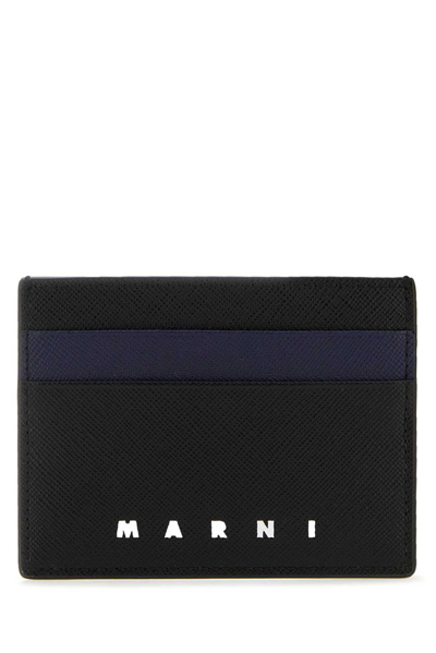 Marni Logo Printed Card Holder In Black