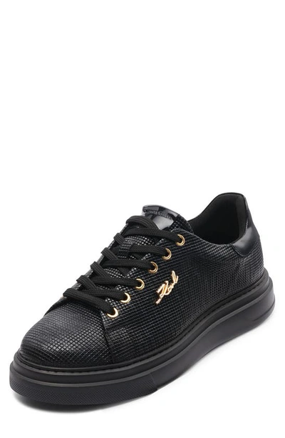 Karl Lagerfeld Paris Logo Pin Sneaker In Black