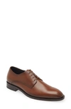 Hugo Boss Boss Mens Medium Brown Lace-up Leather Derby Shoes In Medium Brown