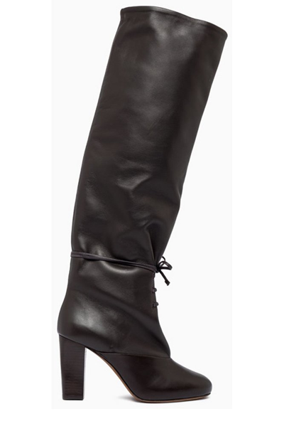 Lemaire 80mm Leather Knee-high Boots In Brown