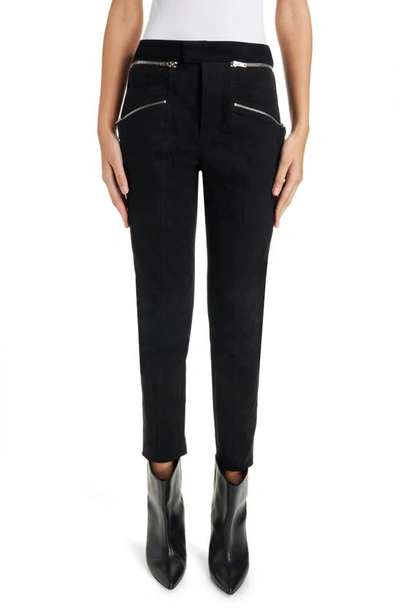Isabel Marant Loma Cropped Mid-rise Straight-leg Jeans In Faded Black