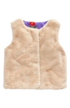 Mini Boden Faux Fur Gilet Cafe Au Lait Girls Boden