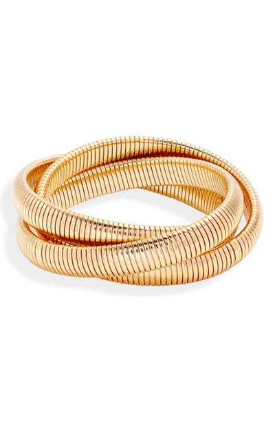 Gas Bijoux Multi-row Infinity Elastic Bracelets, Set Of 3 In Gold