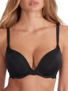 Camio Mio Push-up Plunge Bra In Black On Black